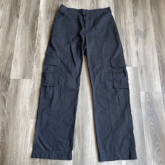 Abercrombie & Fitch Women's Cargo Pants Size 31x32 / 12L Black High Waisted - Picture 1 of 5